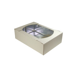 Pudełko cukiernicze z folią PE metalizowaną 340x230x95 mm 