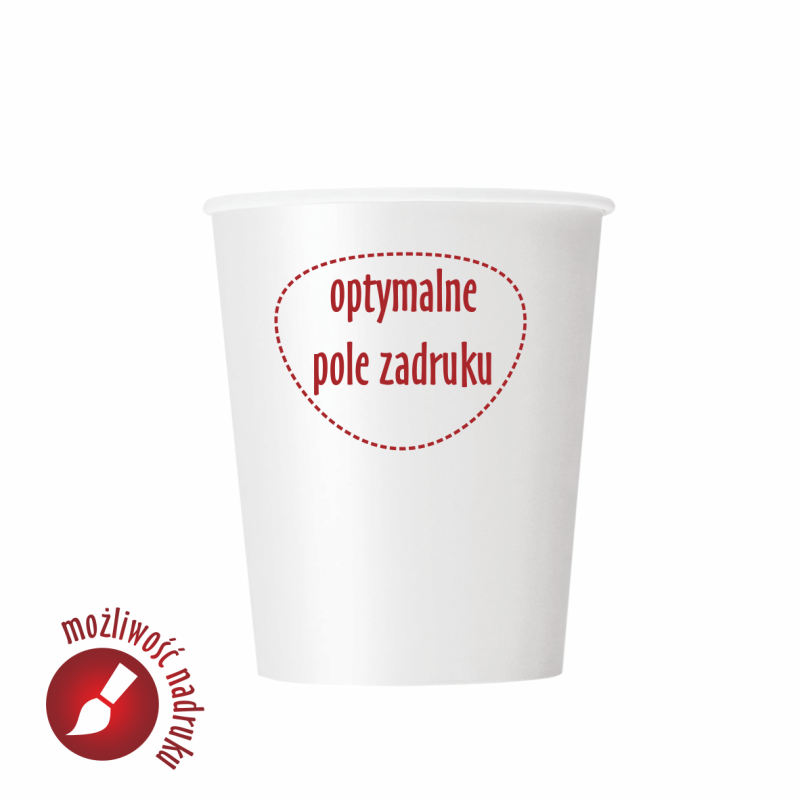 Kubek papierowy 250 ml z nadrukiem LOGO