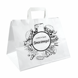 Papierowa torba cateringowa 320x220x250 mm z nadrukiem indywidualnym 