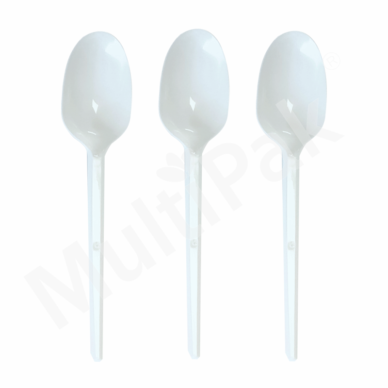 Biała łyżka plastikowa 