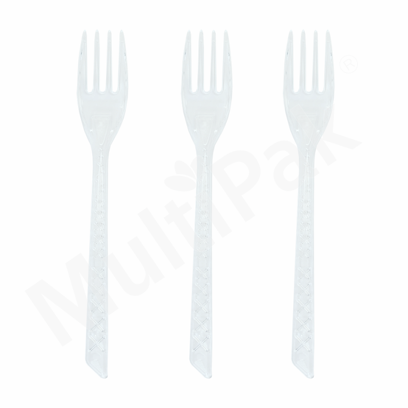 Plastikowy widelec transparentny 