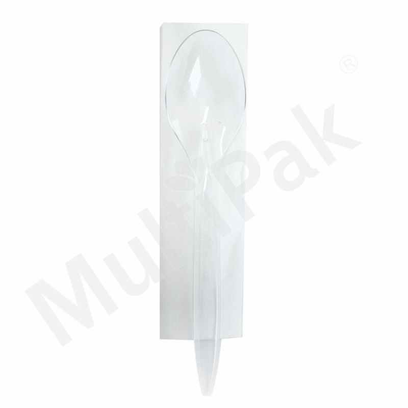 Zestaw sztućców transparentnych - łyżka + serwetka 