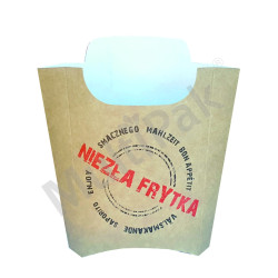 Brązowy kartonik na frytki "Niezła frytka" 