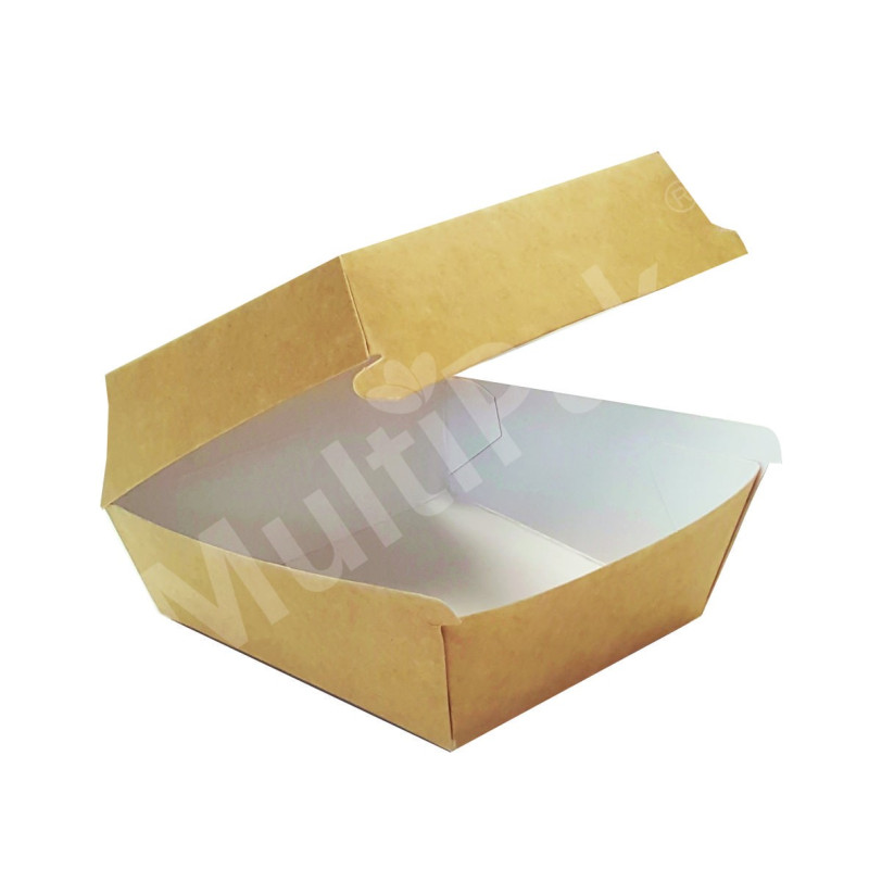 Duży brązowy pojemnik na hamburgera 