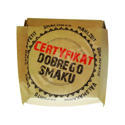 Duży pojemnik na hamburgera "Certyfikat dobrego smaku" 