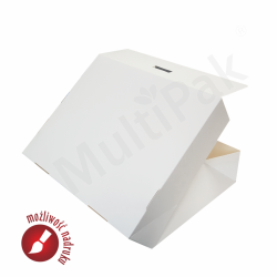 Białe duże pudełko cukiernicze 250x210x70 mm 