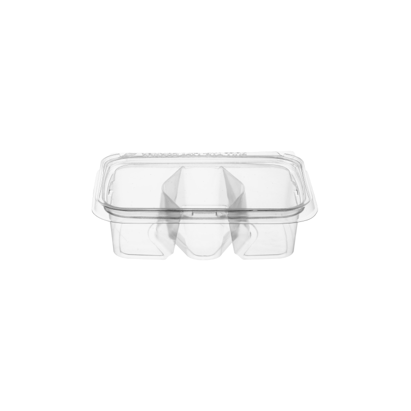 Pojemnik sałatkowy prostokątny 3 komory 