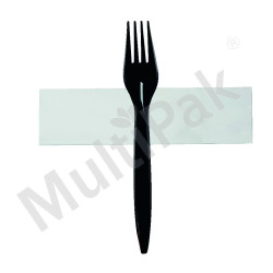 Zestaw sztućców czarnych - widelec + serwetka 