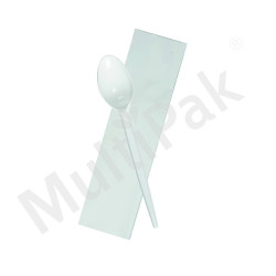 Zestaw sztućców białych - łyżeczka + serwetka 