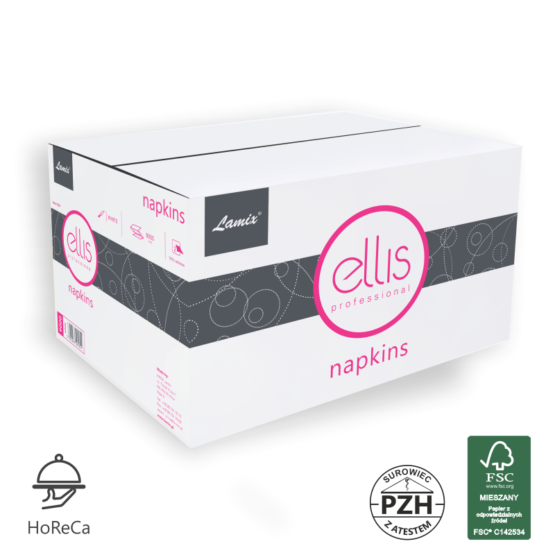 Serwetki ELLIS do podajnika, wytłaczane z celulozy 