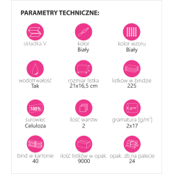 Serwetki ELLIS do podajnika, wytłaczane z celulozy 