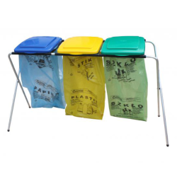Potrójny stojak na worki do segregacji śmieci 