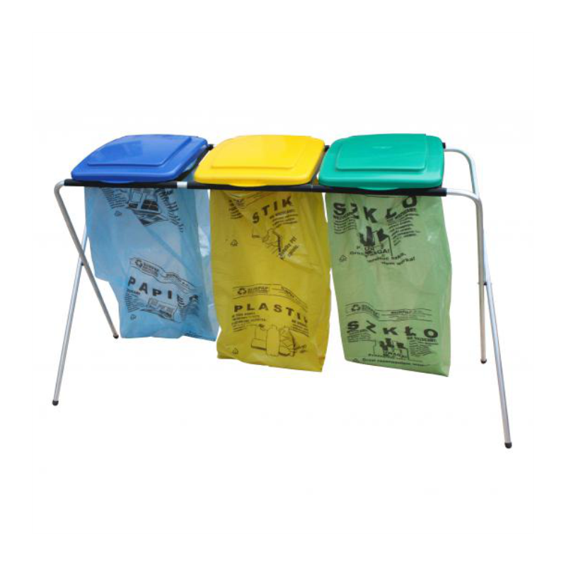 Potrójny stojak na worki do segregacji śmieci 