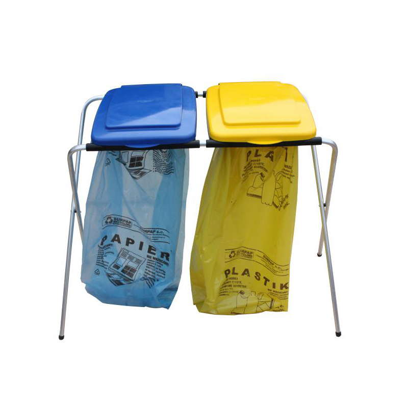 Podwójny stojak na worki do segregacji śmieci 