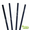 Czarne słomki papierowe do deserów grube 8x197 mm 