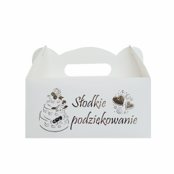 Pudełko na ciasto dla gości z rączką 19x14cm