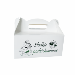 Pudełko na ciasto dla gości z rączką 19x14cm