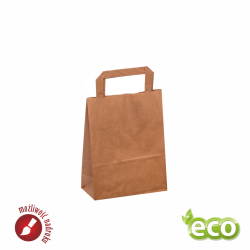 Papierowa torba z uchwytem płaskim brązowa 175x90x230 mm 