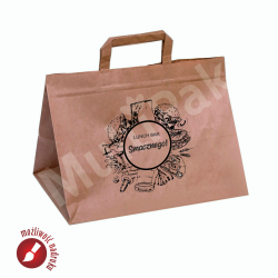 Papierowa torba cateringowa brązowa 320x220x250 mm 
