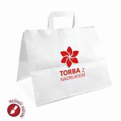 Papierowa torba cateringowa 320x220x250 mm z nadrukiem indywidualnym 