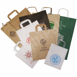 Papierowa torba biała 250x150x300 mm z nadrukiem indywidulanym 