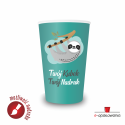 Kubek papierowy jednowarstwowy z nadrukiem 300ml FULL COLOR