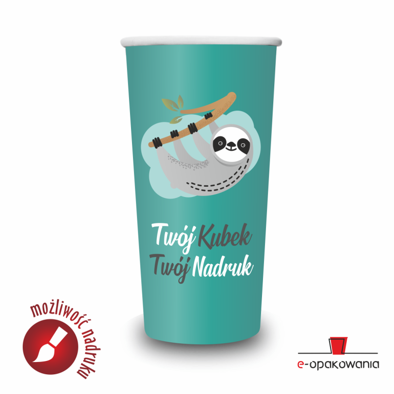 Kubek papierowy 500 ml z nadrukiem FULL COLOR