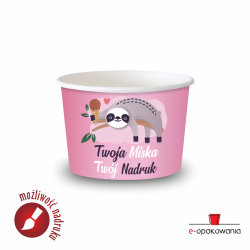 Papierowa miseczka na lody z nadrukiem 130 ml FULL COLOR 
