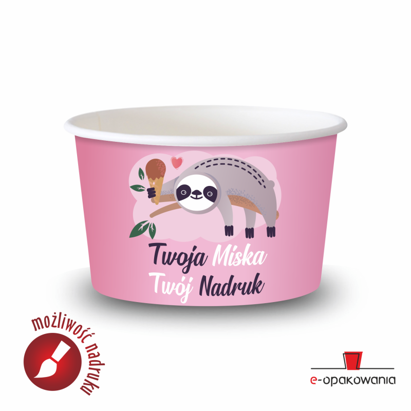 Papierowa miseczka na lody 245 ml z nadrukiem FULL COLOR 