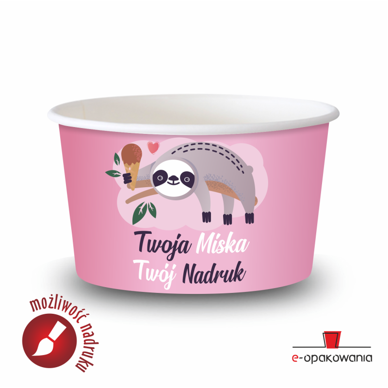 Miseczka papierowa na lody 360 ml z nadrukiem FULL COLOR 