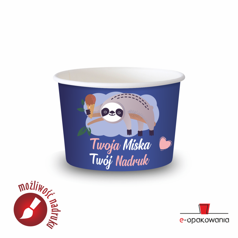 Miseczka papierowa na lody 130 ml z nadrukiem FULL COLOR 