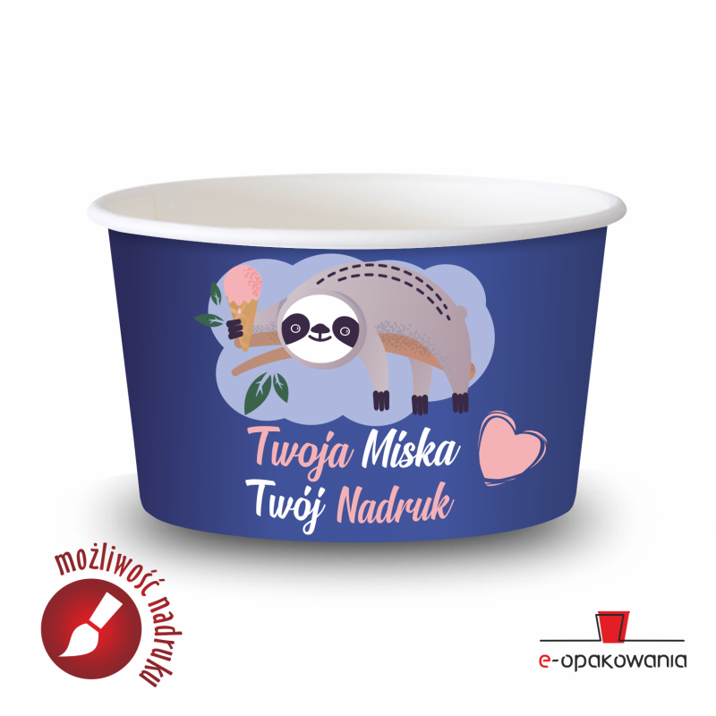 Papierowa miseczka na lody z nadrukiem FULL COLOR 