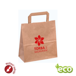 Torba papierowa brązowa 220x110x245 mm z nadrukiem indywidualnym 