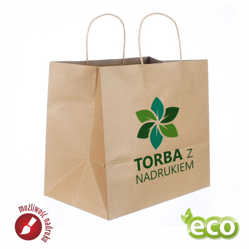 Papierowa torba z kolorowym nadrukiem indywidualnym 
