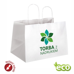 Torby papierowe z nadrukiem kolorowym dookoła torby 