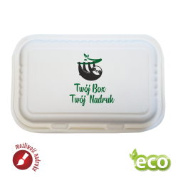 Ekologiczny pojemnik obiadowy - burger box z nadrukiem indywidualnym 