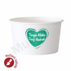Miseczka papierowa na lody z NADRUKIEM LOGO 130 ml