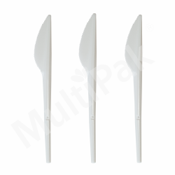 Nóż plastikowy jednorazowy biały 