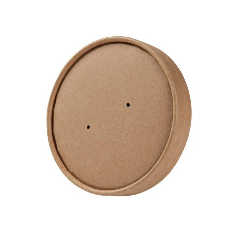 Papierowe wieczko do pojemnika na zupę brązowe 