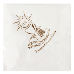 Serwetka komunijna biała z nadrukiem 20 szt.