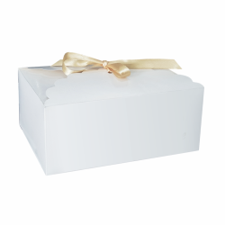 Pudełko na ciasto dla gości ze wstążką 19x14cm