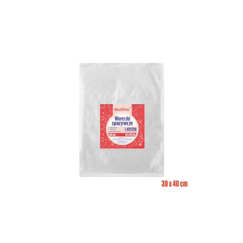 Worki spożywcze LDPE do pakowania 30x40 cm