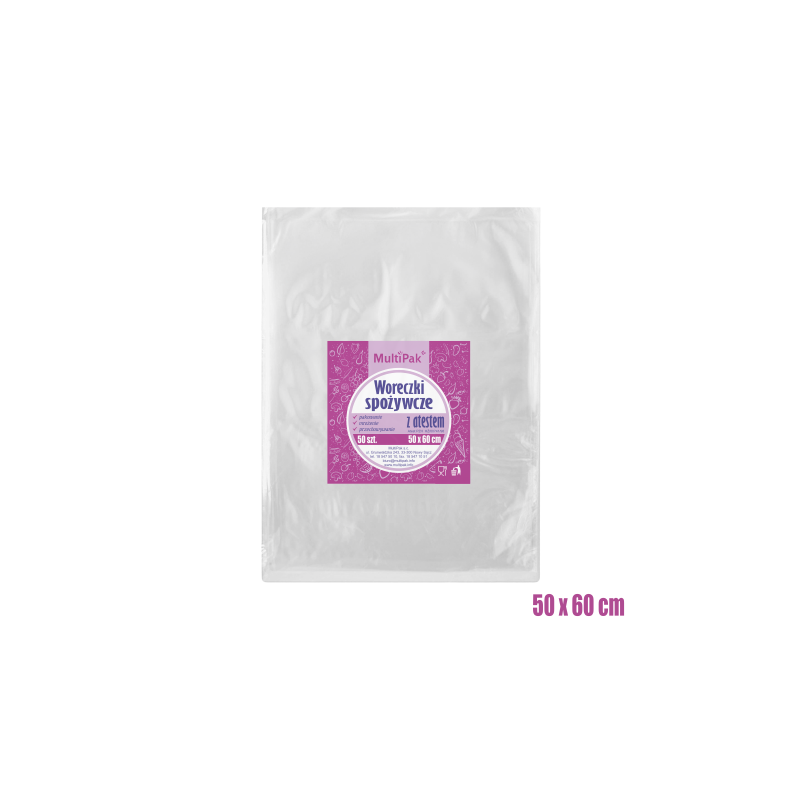Worki spożywcze LDPE do pakowania 50x60 cm 