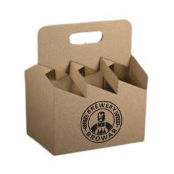 Kartonowe opakowanie transporter na 6 butelek z uchwytem 