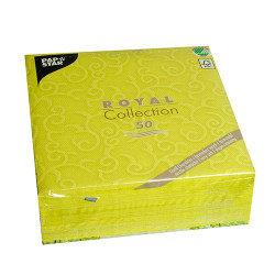 Serwetki składane 40x40 cm "ROYAL Collection" limonkowe ornaments