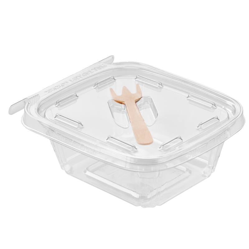 Pojemnik sałatkowy prostokątny TS12W z widelcem 