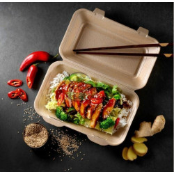 MENUBOX, LUNCH BOX, styropianowy pojemnik obiadowy 1/2 obiadu BRĄZ/A160