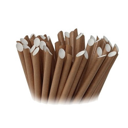 Słomki papierowe do napojów i bubble tea brązowe 