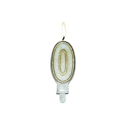 Świeczka cyferka "0" - Świeczka urodzinowa na tort  /1szt.