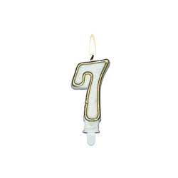Świeczka cyferka "7" - Świeczka urodzinowa na tort  /1szt.